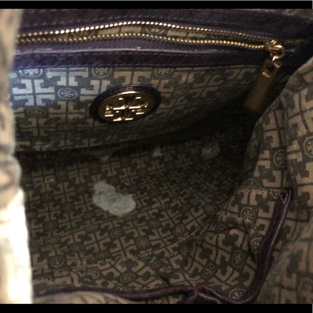 Auth Tory Burch Purple Crossbody Flap Over Bag - Picture 14 of 14